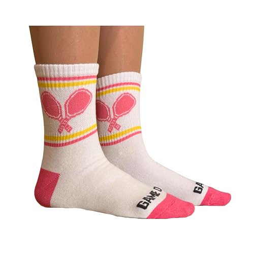 Women's Pink Paddles Pickleball Athletic Quarter Length Socks
