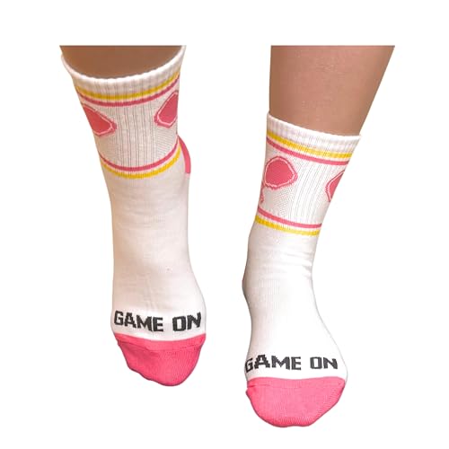 Women's Pink Paddles Pickleball Athletic Quarter Length Socks