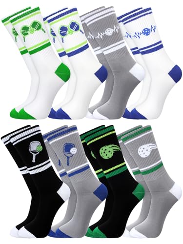 8 Pairs Dink Ball Performance Socks for Pickleball