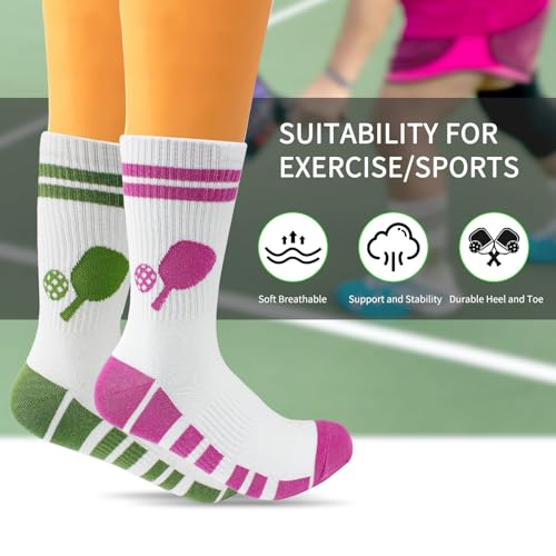 Striped Athletic Crew Socks for Pickleball Lovers