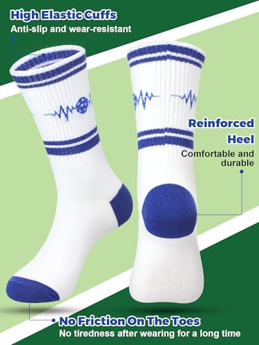 8 Pairs Dink Ball Performance Socks for Pickleball