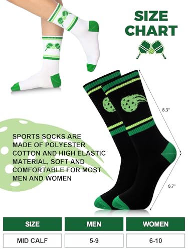 8 Pairs Dink Ball Performance Socks for Pickleball