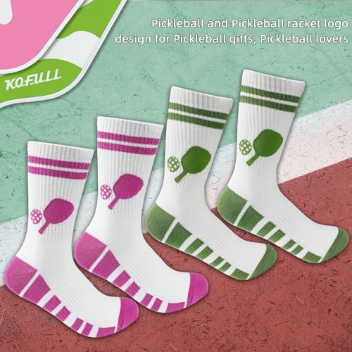Striped Athletic Crew Socks for Pickleball Lovers