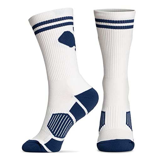 Pickleball Woven Mid-Calf Socks with Crossed Paddles