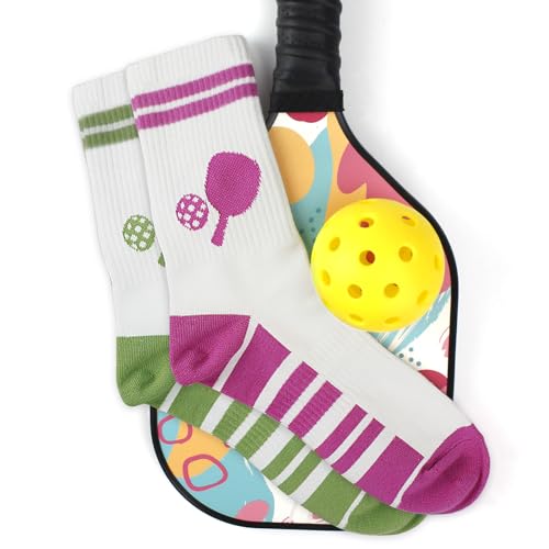 Striped Athletic Crew Socks for Pickleball Lovers
