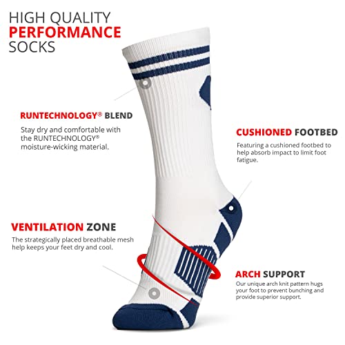 Pickleball Woven Mid-Calf Socks with Crossed Paddles