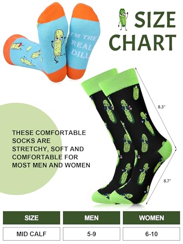 Silicherry Pickle Socks - Novelty Dill Socks for Pickleball