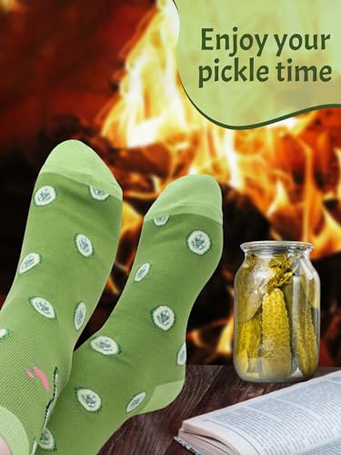 Silicherry Pickle Socks - Novelty Dill Socks for Pickleball