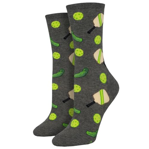 Women's Gray Heather Pickleball Socks, Sizes 9-11