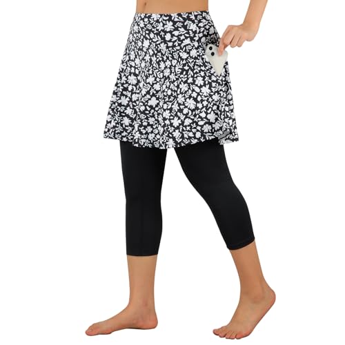 ANIVIVO Women's Capri Skirted Leggings for Pickleball