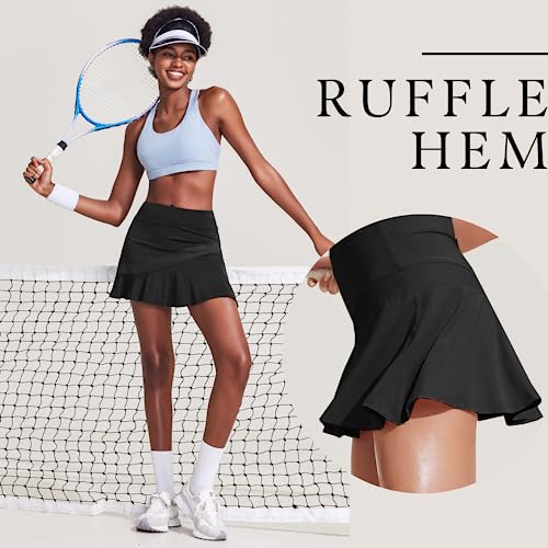 Black X-Small Pickleball Skort with Pockets for Women