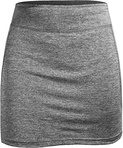 Women's Grey Pickleball Skort with Athletic Stretchy Waistband