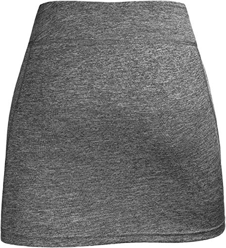 Women's Grey Pickleball Skort with Athletic Stretchy Waistband