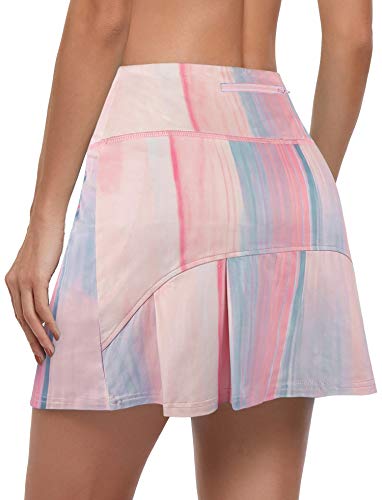 Ladies High Waist Pickleball Skort with Pockets Pink