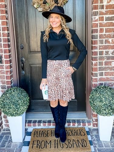 Leopard Print Women's Pleated Tennis Skirts XL