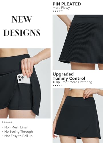BALEAF Women's High Waisted Pleated Pickleball Skort