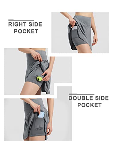 ZUTY High Waisted Pickleball Skort for Women Gray