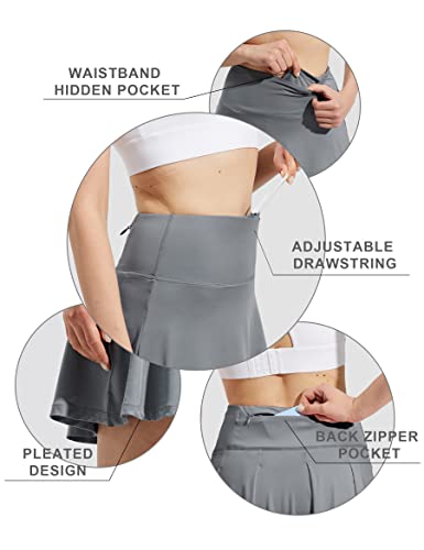 ZUTY High Waisted Pickleball Skort for Women Gray