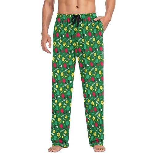Men's Pickleball Pattern Lounge Pants with Elastic Waistband