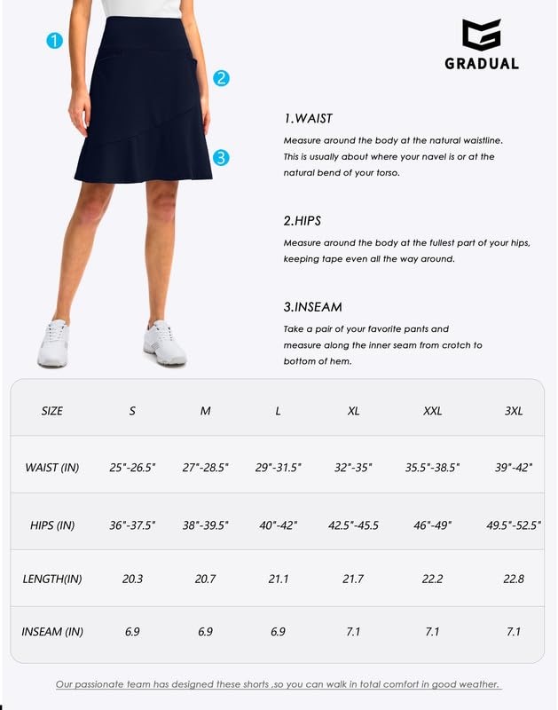 Women's G Gradual Skorts: 20" Knee Length Athletic Skirt