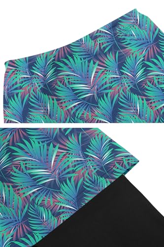 Ekouaer Women Cyan Leaf Pickleball Skort Leggings