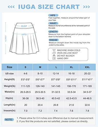 IUGA Women's Tennis Skirt with Pockets & High Waist