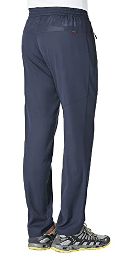 Men's Zipper Pocket Athletic Sweatpants for Pickleball (Navy, Medium)