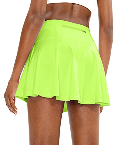 High Waisted Tennis Skirt with 4 Pockets (Green)
