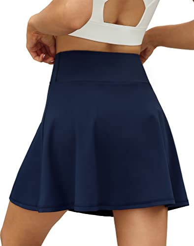 LouKeith Navy Cross-Waist Pleated Women's Pickleball Skort
