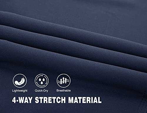 Men's Zipper Pocket Athletic Sweatpants for Pickleball (Navy, Medium)