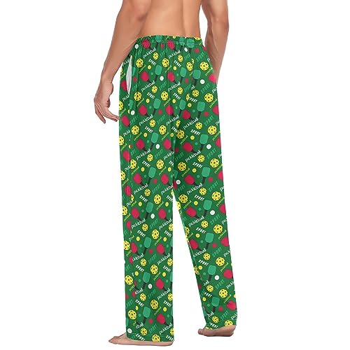 Men's Pickleball Pattern Lounge Pants with Elastic Waistband