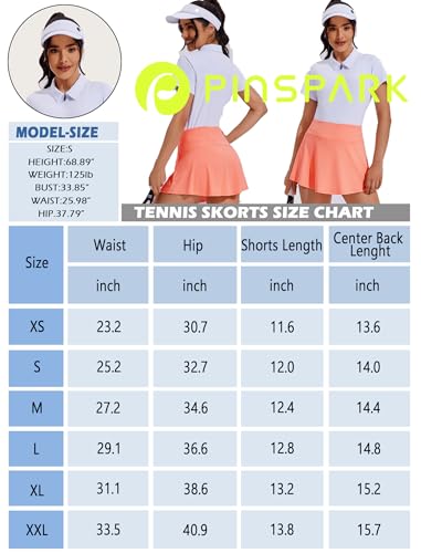 PINSPARK Women's Mini Tennis Skirt with Shorts Blue