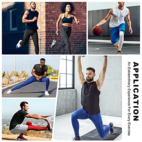 Runhit Men's Compression Leggings with Pocket 2 Pack