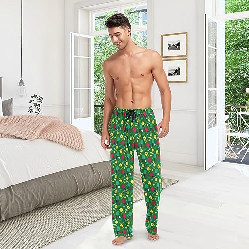 Men's Pickleball Pattern Lounge Pants with Elastic Waistband