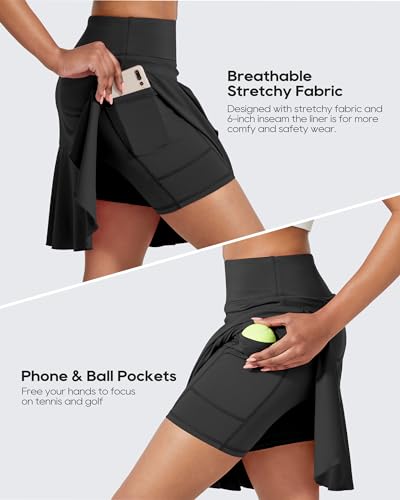 Women's High Waisted Athletic Knee Length Pickleball Skirt