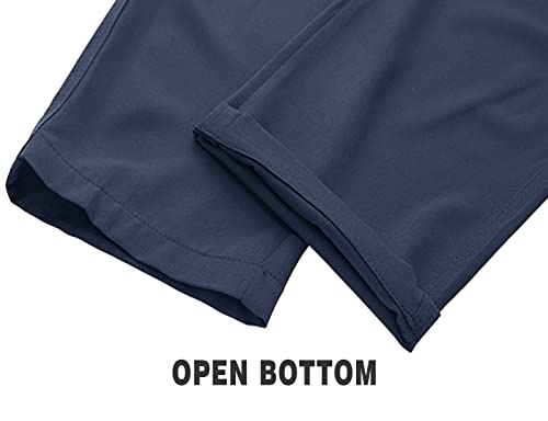 Men's Zipper Pocket Athletic Sweatpants for Pickleball (Navy, Medium)