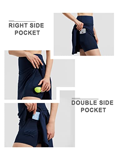 ZUTY Women's High Waisted Navy Blue Skort