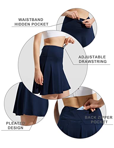 ZUTY Women's High Waisted Navy Blue Skort