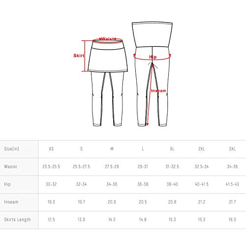 ANIVIVO Women's Skirted Yoga Legging Tennis Leggings, Black