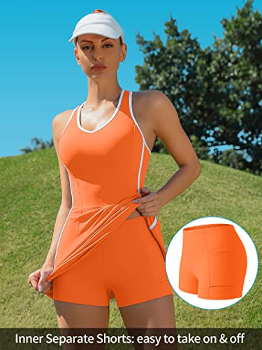 ATTRACO Pickleball Tennis Dress with Built-in Shorts & Bra
