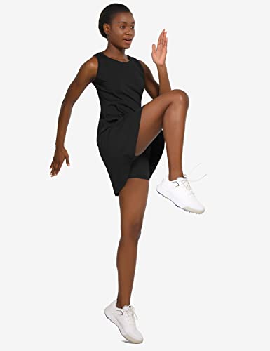 Women's Sleeveless Athletic Pickleball Dress with 4 Pockets