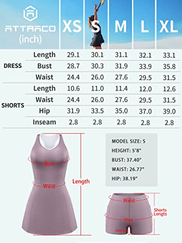 ATTRACO Pickleball Tennis Dress with Built-in Shorts & Bra