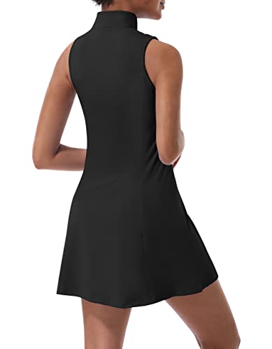Sleeveless Athletic Dress with Built-In Shorts for Women