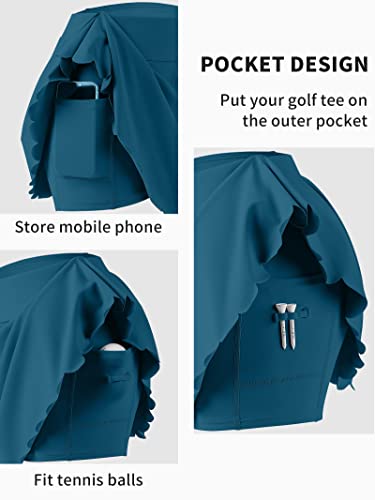 ATTRACO Blue Racerback Pickleball Dress with Built-in Shorts