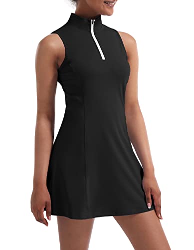 Sleeveless Athletic Dress with Built-In Shorts for Women