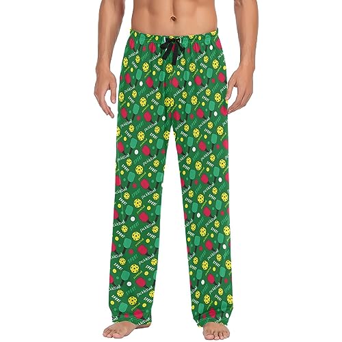 Men's Pickleball Pattern Lounge Pants with Elastic Waistband