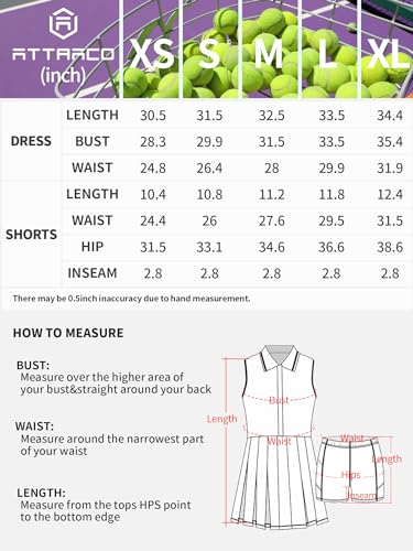 ATTRACO Women's Tennis Golf Dress with Built-in Bra Blue