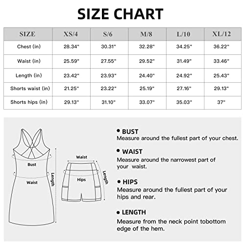 Women's Workout Dress with Built-in Bra and Shorts