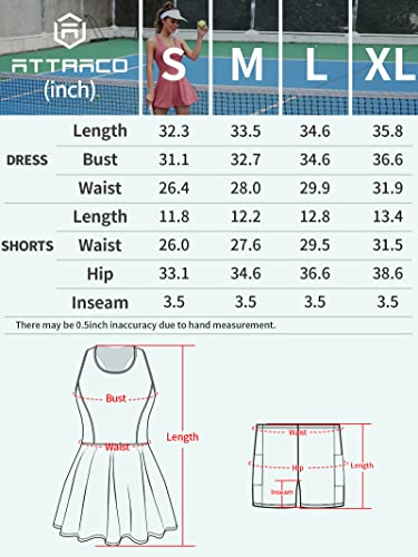 ATTRACO Women's Pickleball Dress with Shorts and Bra