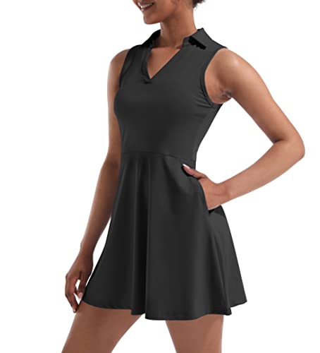 Fengbay Women's Sleeveless Athletic Pickleball Dress with Shorts